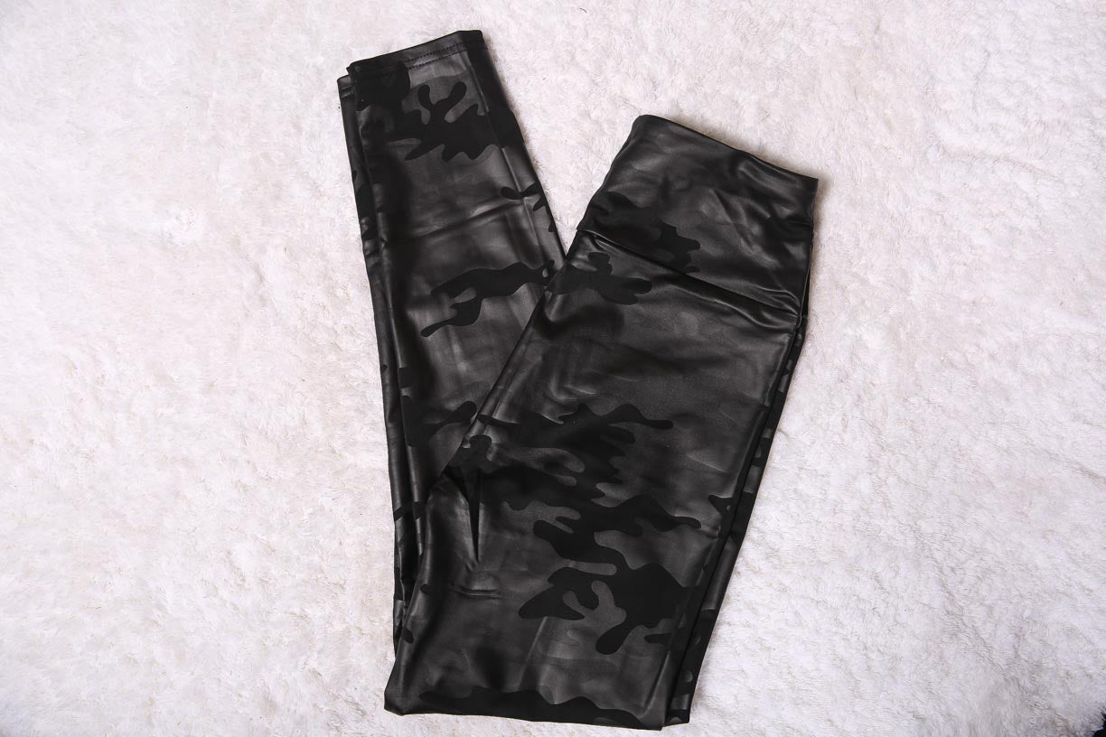 Black Camo Faux Leather Leggings Classy Closet Online Boutique Zyia Leggings Dupe Iowa