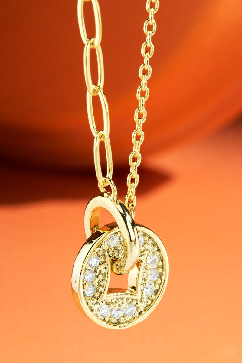 Gold Contrast Crystal Short Necklace Fashion Jewelry Classy Closet ONline Womens Boutique Near Me