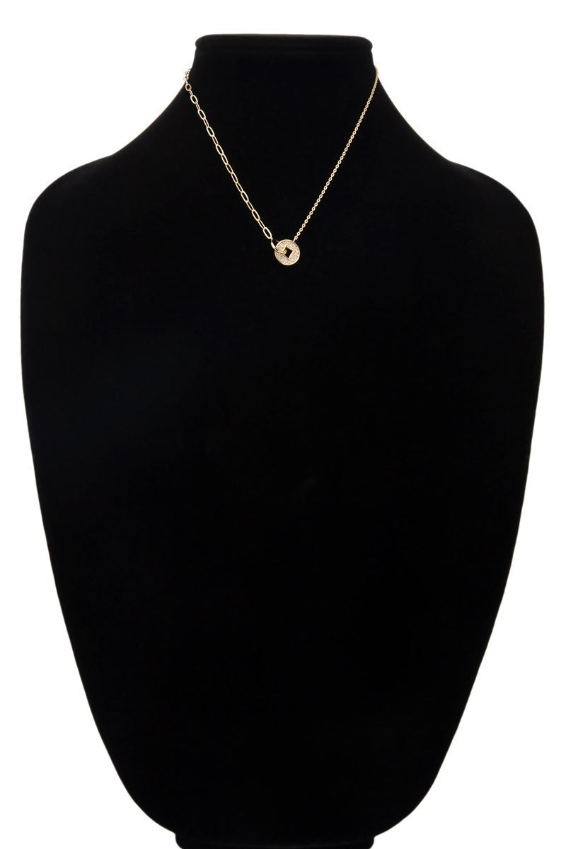 Gold Contrast Crystal Short Necklace Fashion Jewelry Classy Closet ONline Womens Boutique Near Me