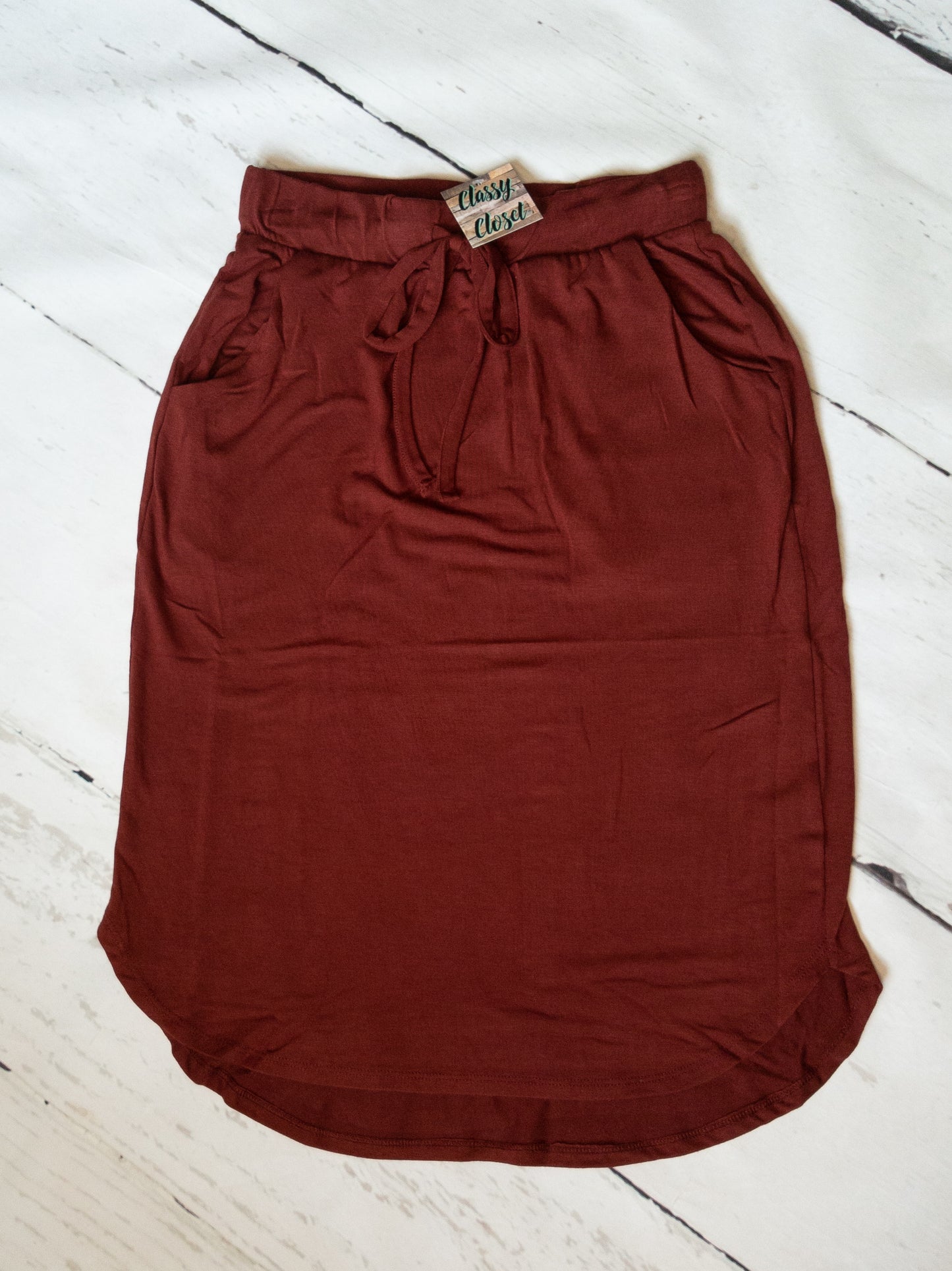 Women's Below Knee Length Skirt Classy Closet Boutique