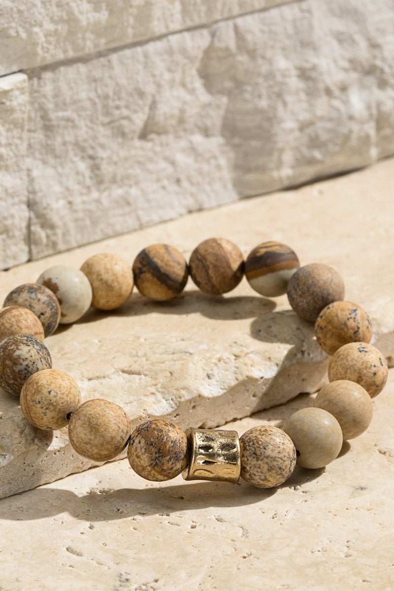 Sand Brown Stretchy Stackable Bracelet at Classy Closet Online Women's Boutique Near Me