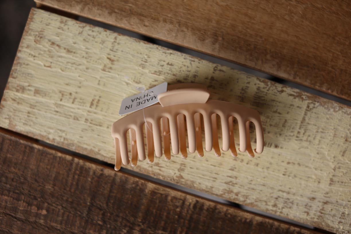 Tan Circle Claw Clip, Cute Hair Accessories, Girl or Women Hair Claw Clip