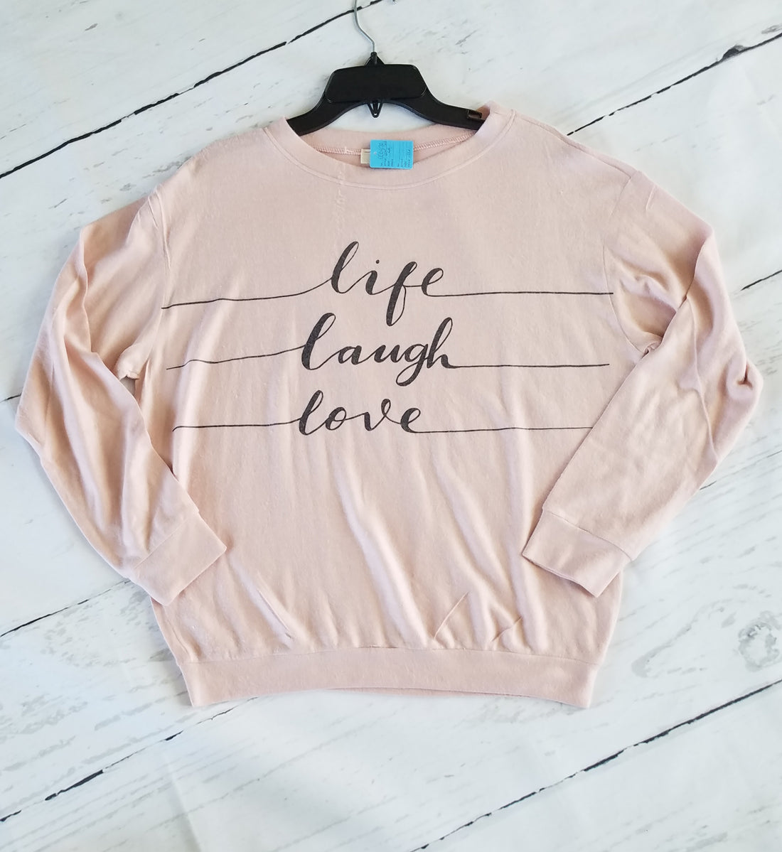 Soft Pink Graphic Crew Boutique Sweater