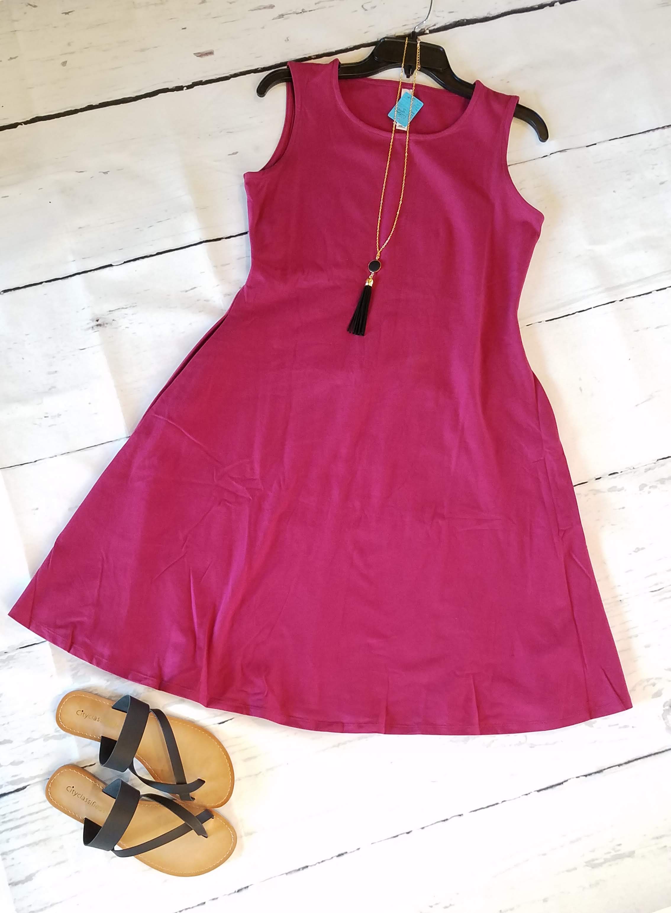 Wine Boutique Midi Tank Dress
