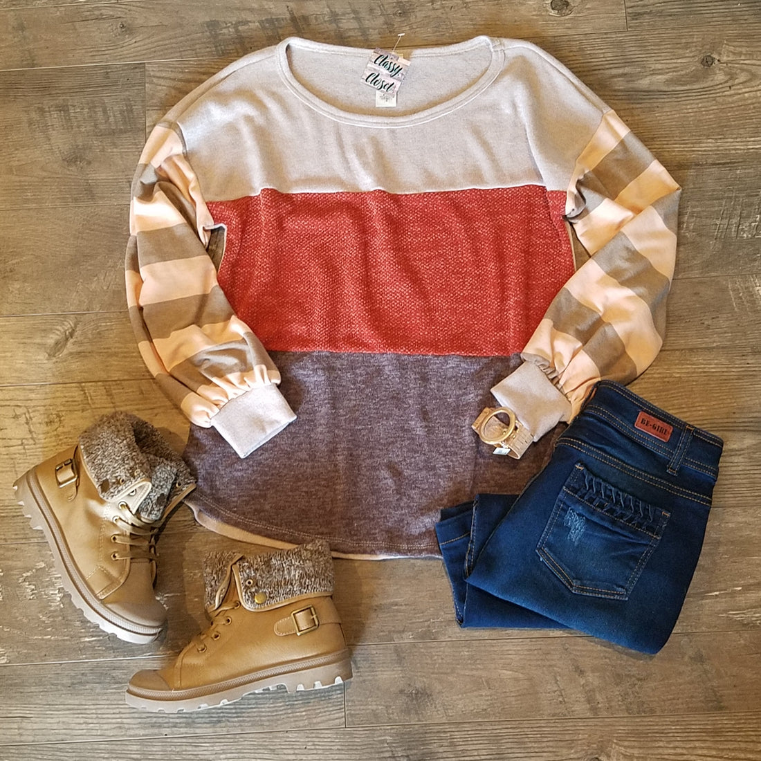 How To Wear Striped Lightweight Sweater Shirt Boutique Outfit