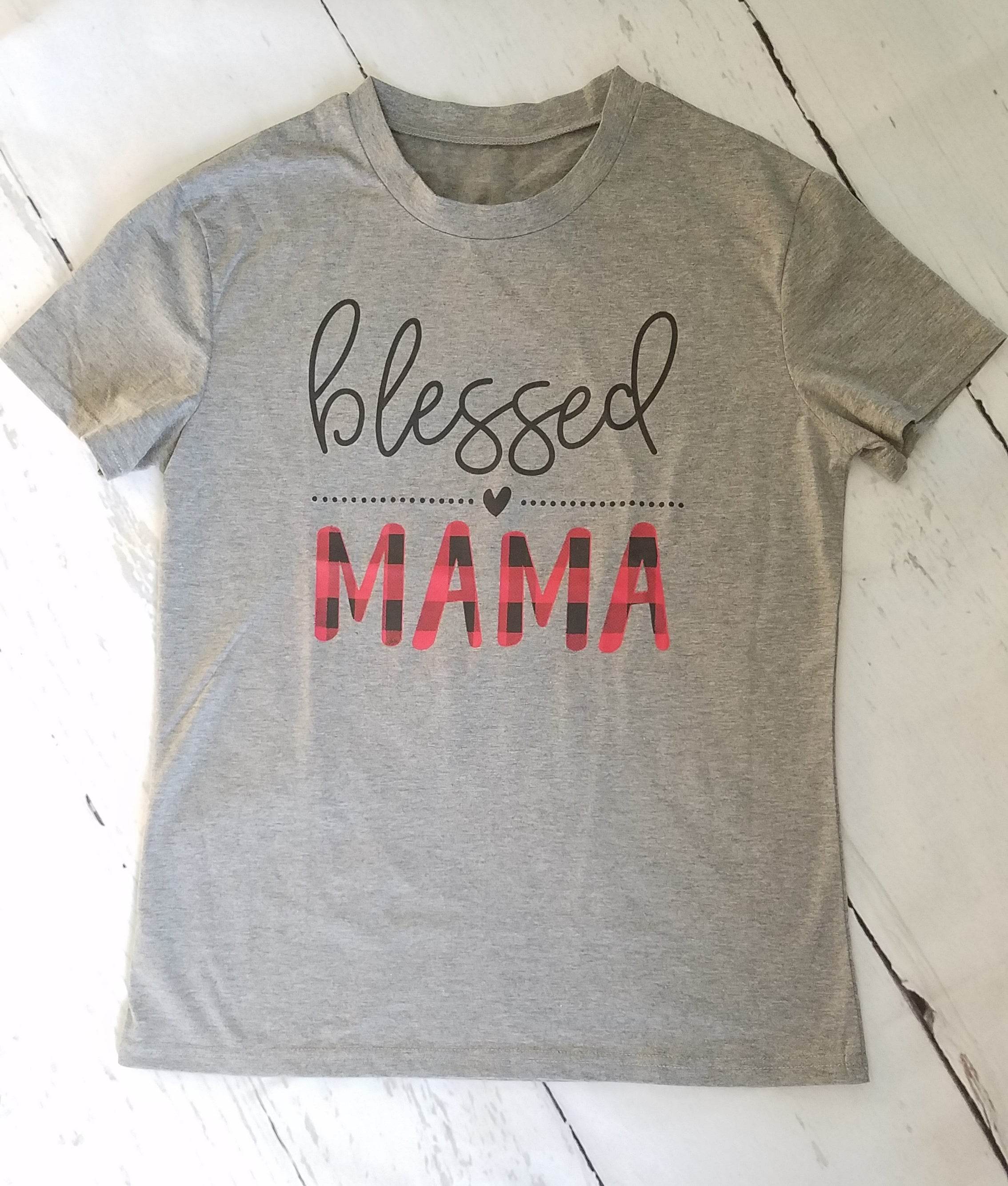 Blessed Mama Grey Boutique Shirt - Classy Closet Shop