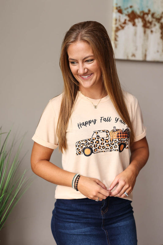 Outfit Inspo with Happy Fall Y'all Graphic Tee
