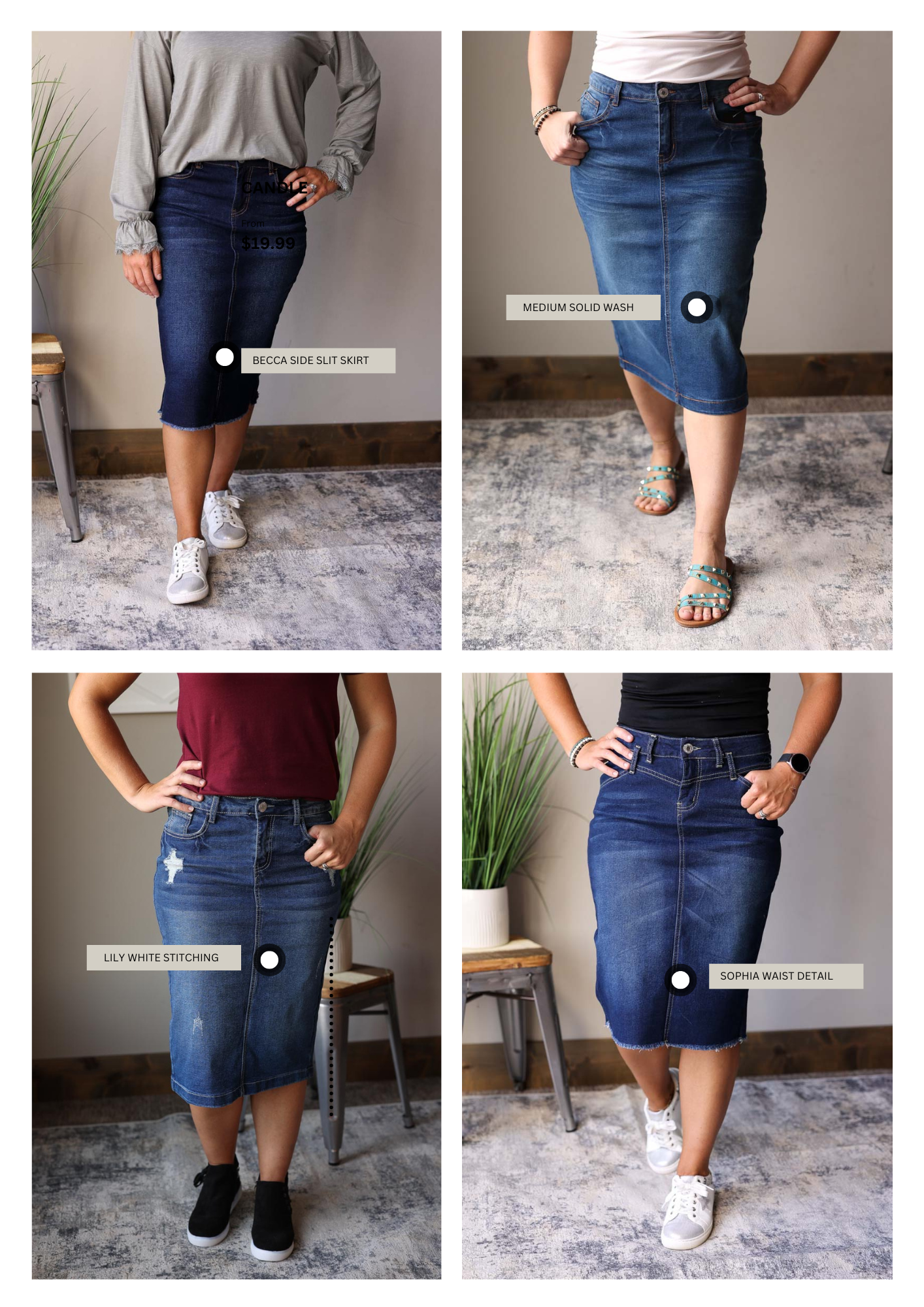 Top 4 Bestselling Denim Midi Skirts Back in Stock at Classy Closet!