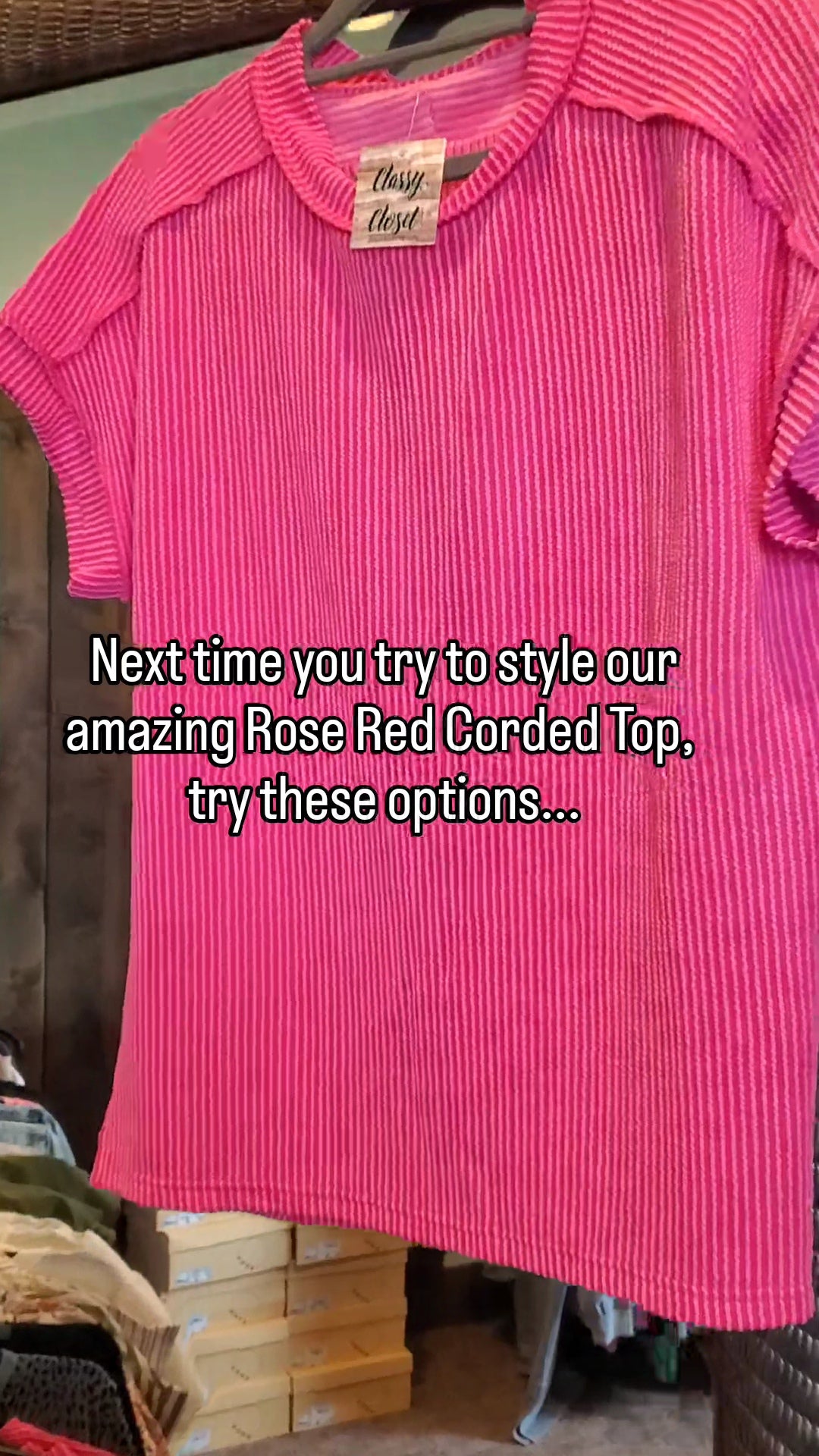 Styling our Rose Red Corded Short Sleeve Top | Summer Casual