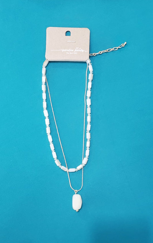 Ivory Multi Layer Stone Necklace