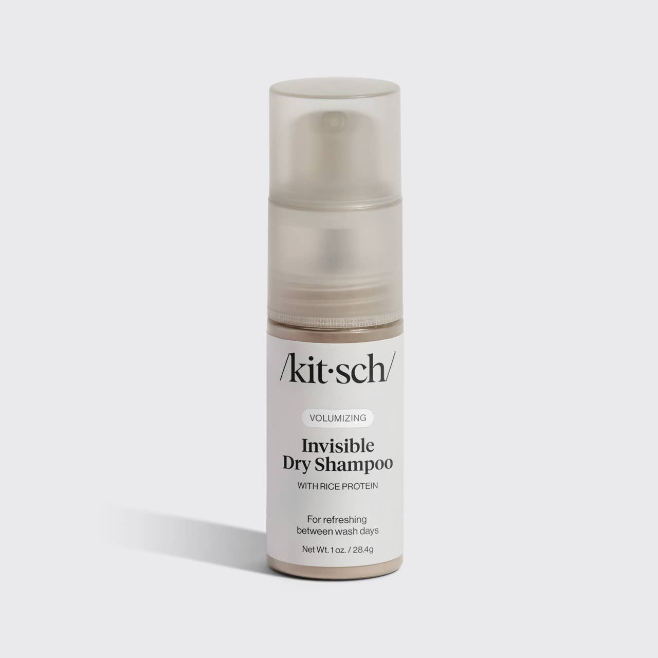 Kitsch invisible dry shampoo bottle on a white background