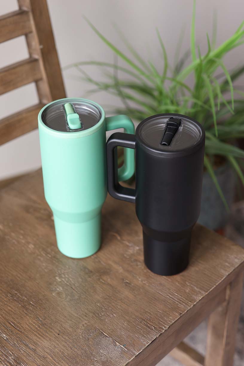 40oz BLACK Frosted Stainless Tumbler