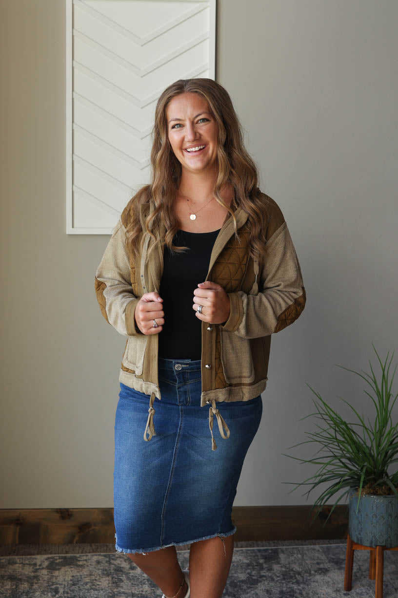 Jungle Green Quilted Hooded Jacket, L, XL, 2XL PLUS