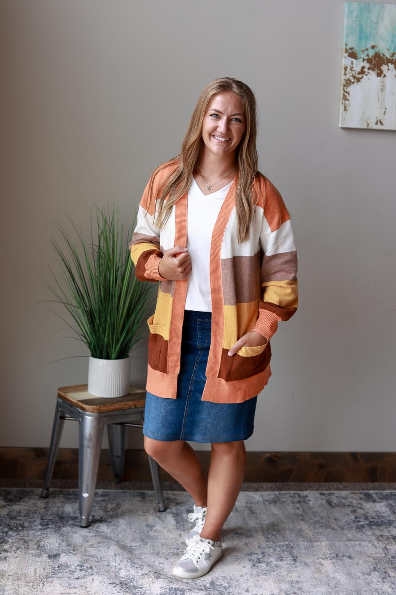 Autumn Striped Cardigan • S-2XL PLUS