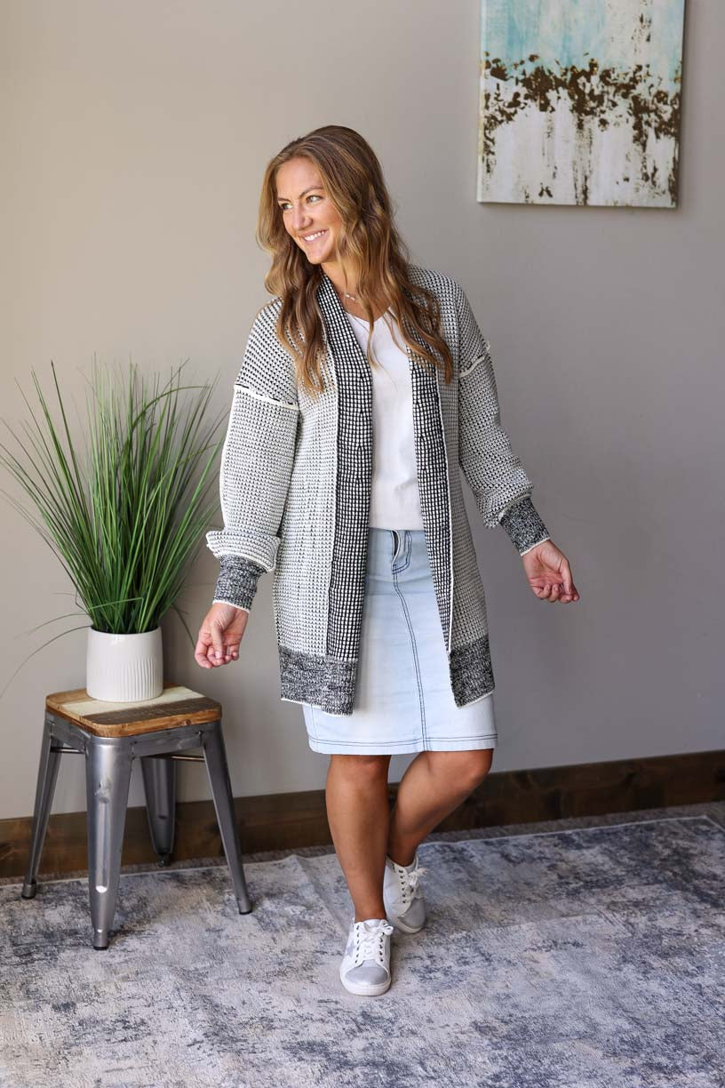 Grey Black Long Cardigan is the perfect addition to your wardrobe this season. With sizes ranging from S-2XL PLUS for fall winter fashion outfits at Classy Closet Online Women's BoutiqueGrey Black Long Cardigan is the perfect addition to your wardrobe this season. With sizes ranging from S-2XL PLUS for fall winter fashion outfits at Classy Closet Online Women's Boutique