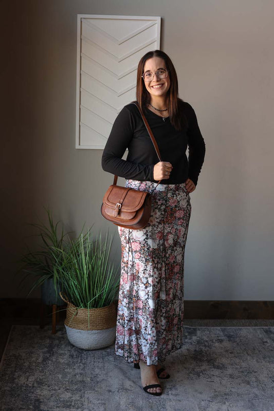 Floral High Waist Maxi Skirt