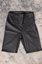 These high waist black biker shorts feature a subtle glitter print that adds a fun sparkle to your look. Designed with a snug, more controlling fit, they provide comfortable support while staying semi-slick to reduce cling under skirts and dresses.&nbsp;
