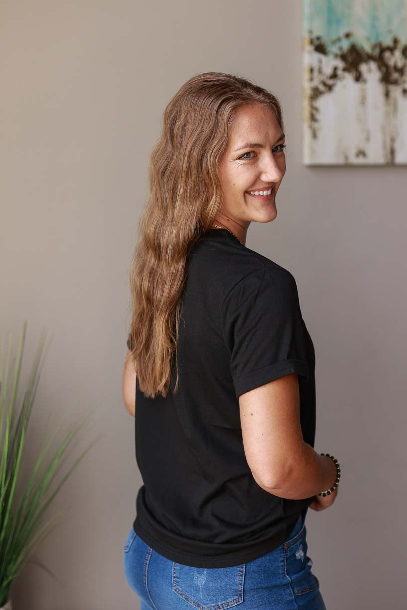 Black Crewneck Short Sleeve Top | Cute, Comfy, Casual Summer Style Classy Closet Online Women's Modest Clothing Boutique