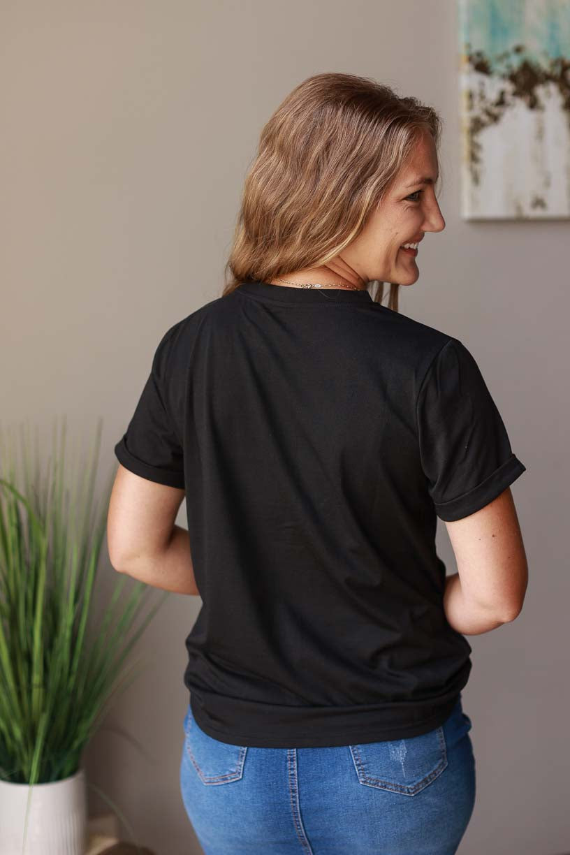 Black Crewneck Short Sleeve Top | Cute, Comfy, Casual Summer Style Classy Closet Online Women's Modest Clothing Boutique