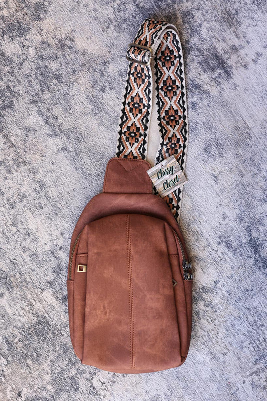Stay stylishly organized on the go with our Coffee Crossbody Bag! Classy Closet online boutique for modest women's clothing and fast shipping from Iowa