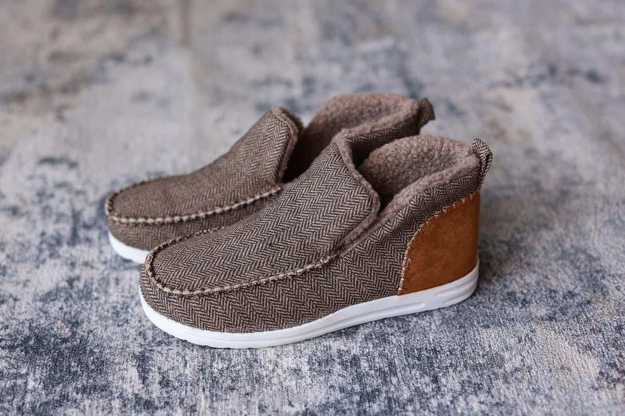 Stay warm and stylish this winter with the Brown Everyday Slip On Shoe. Featuring a fur-lined design and side slits for improved air flow, this shoe is your go-to for both comfort and style. Perfect for everyday wear, you won't sacrifice comfort for style with these slip on shoes.