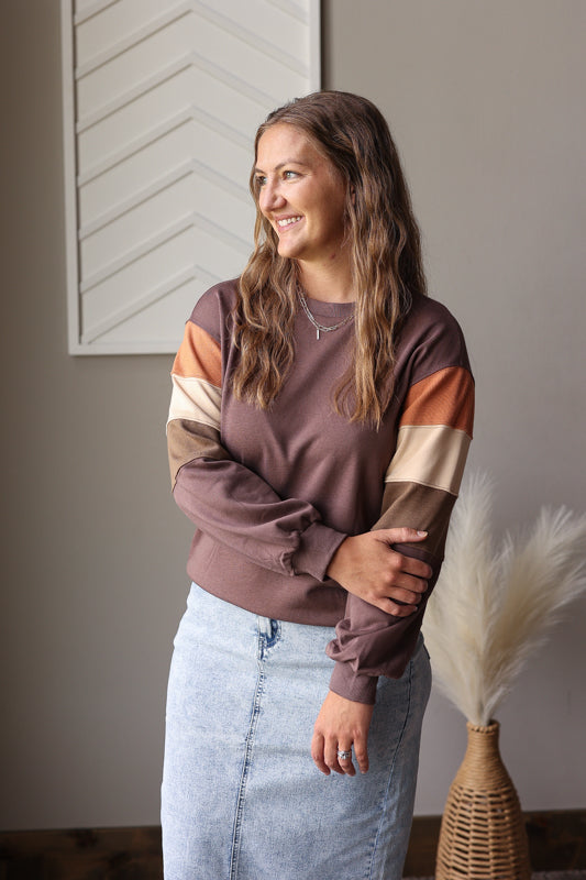 Dark Khaki Colorblock Sweatshirt