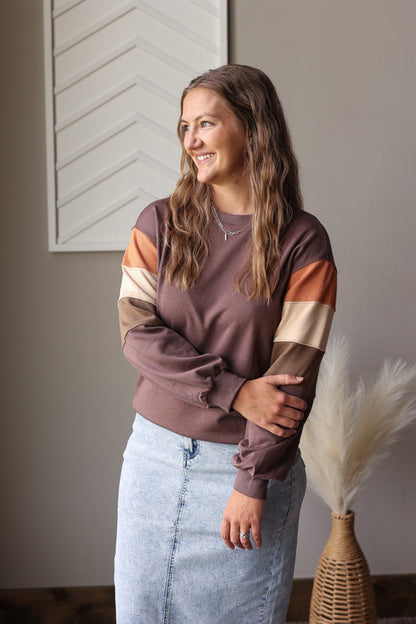 Dark Khaki Colorblock Sweatshirt