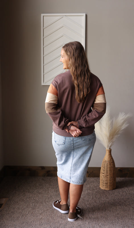 Dark Khaki Colorblock Sweatshirt
