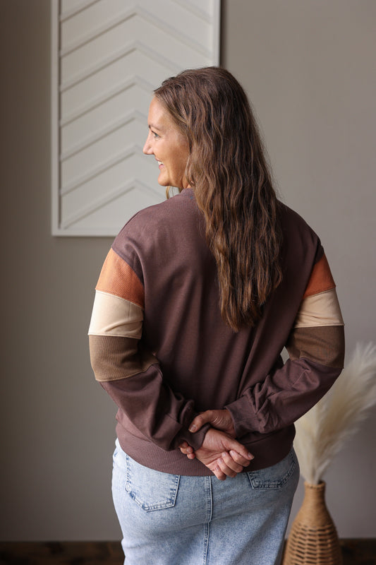 Dark Khaki Colorblock Sweatshirt