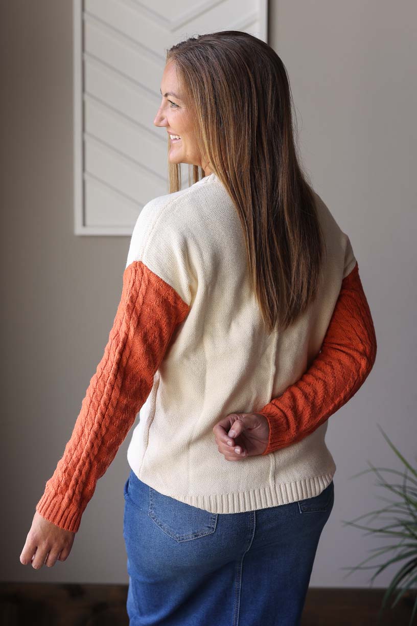 Rust Colorblock Sweater