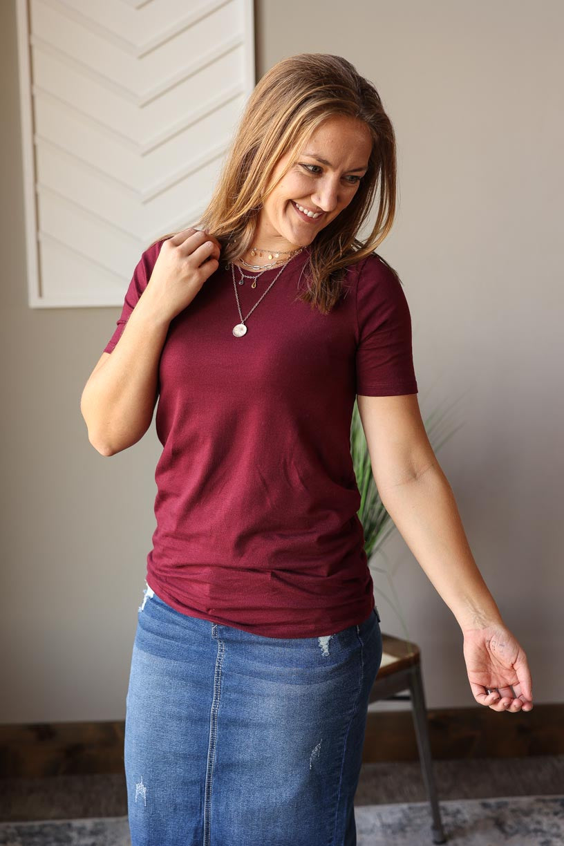 Burgundy Crewneck Layering