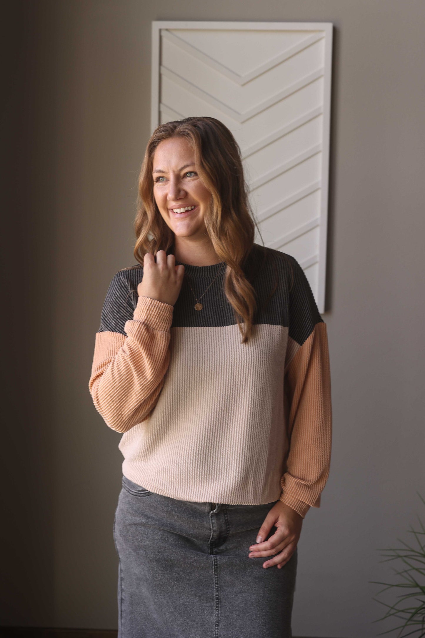 Black Colorblock Top
