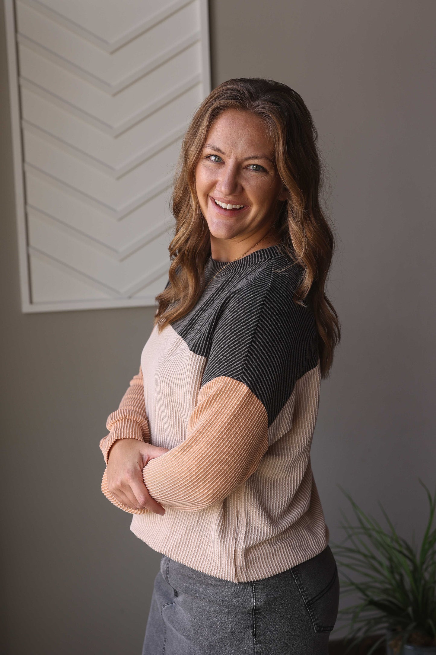Black Colorblock Top