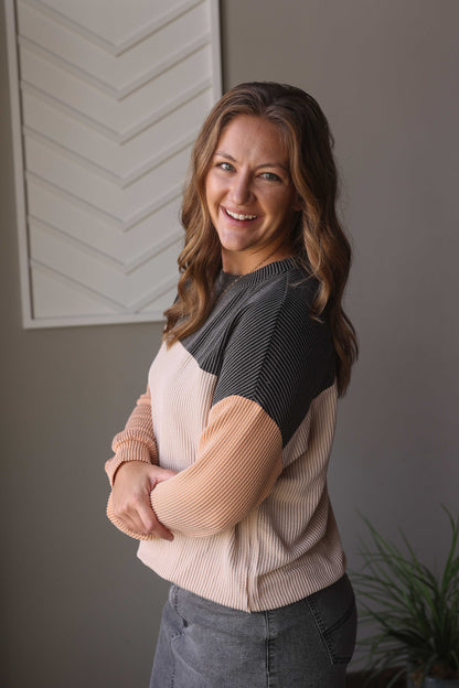 Black Colorblock Top