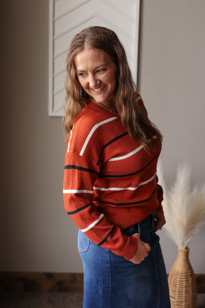 Coffee Multi Stripe Sweater
