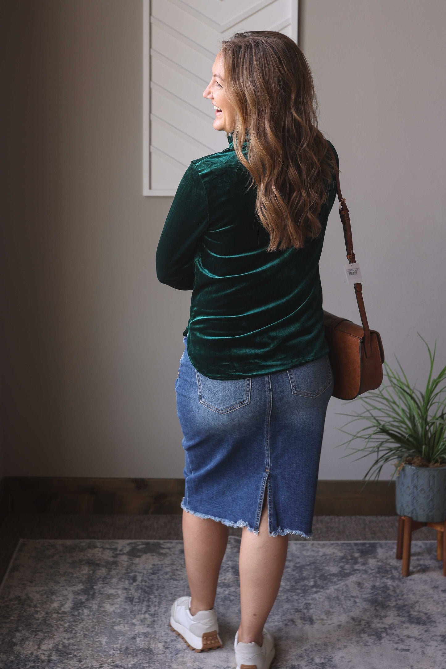 Emerald Green Velvet Blouse Top, S or 2XL PLUS