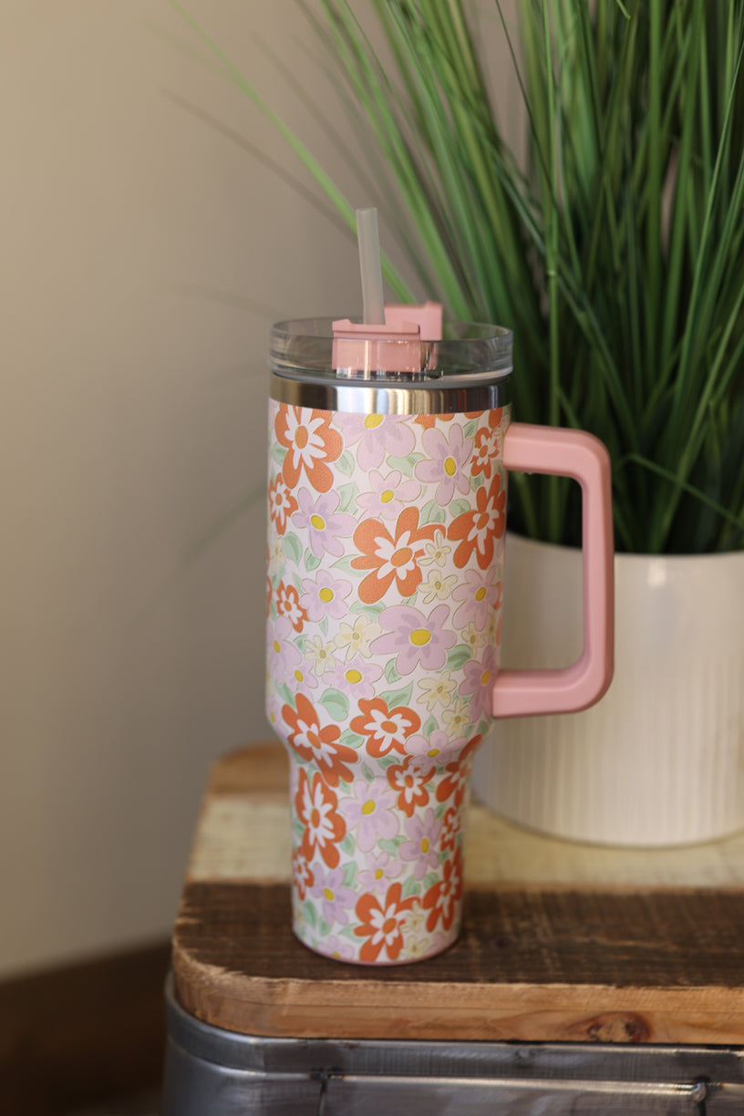 40 oz White Flower Stainless Water Bottle - Gift Ideas for Her 2023 at Classy Closet Online Boutique for Modest Clothing