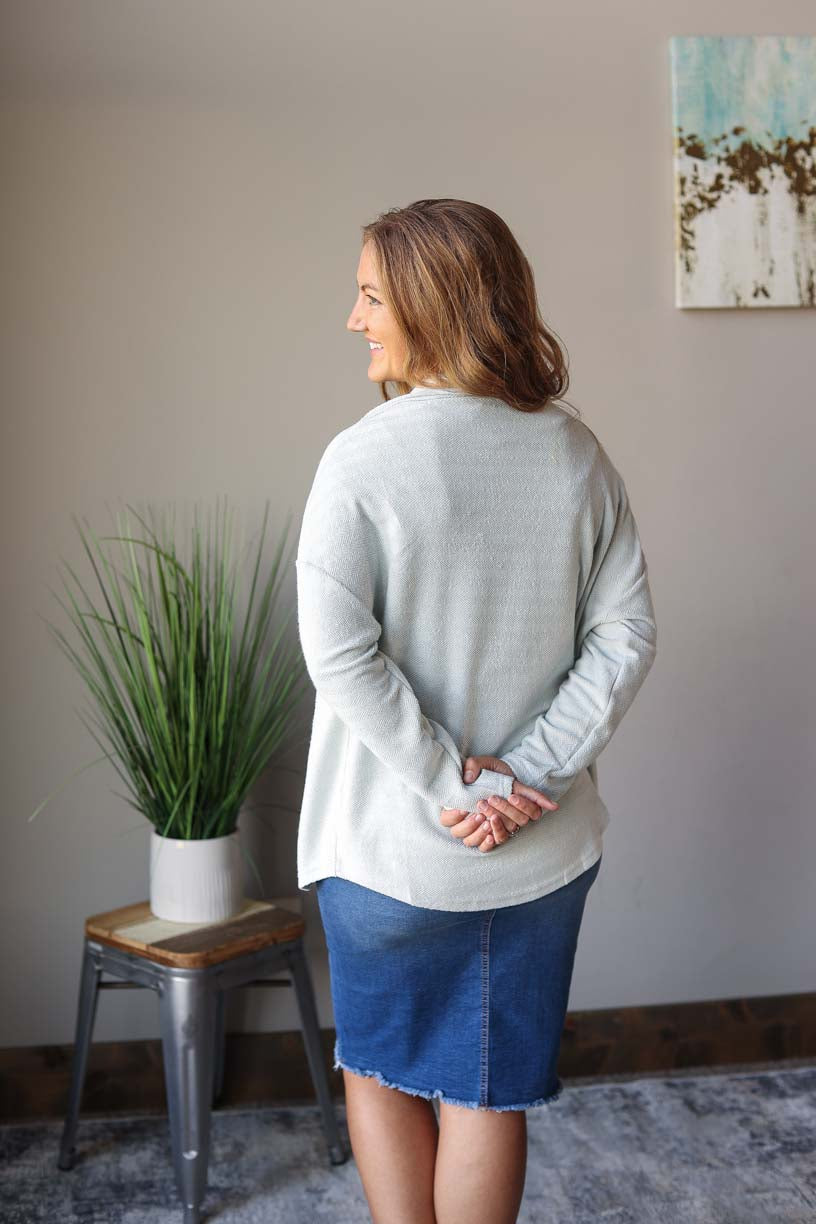 Gray Contrast Flap Pocket Textured Shacket Top | Cute, Comfy, Everyday Style
