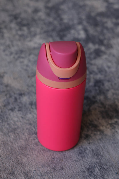16oz Pink Flip Top Stainless Tumbler