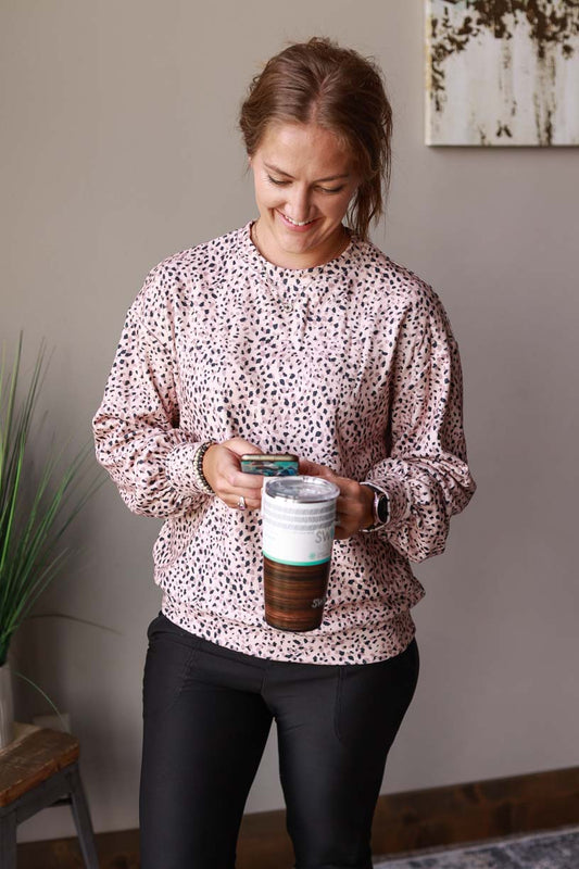 Leopard Crewneck Sweatshirt Long Sleeve Top | Cute, Comfy, Casual Style for Modest Fashion at Classy Closet an ONline Women's Boutique for Moms