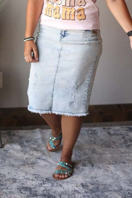 The Hudson Denim Skirt Curves • Impressions Online Boutique