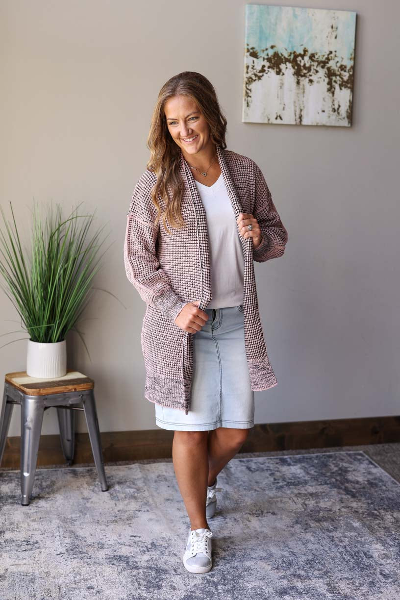 Mauve Long Cardigan is the perfect addition to your wardrobe this season. With sizes ranging from S-2XL PLUS for Fall winter Fashion at CLassy Closet Online Boutique