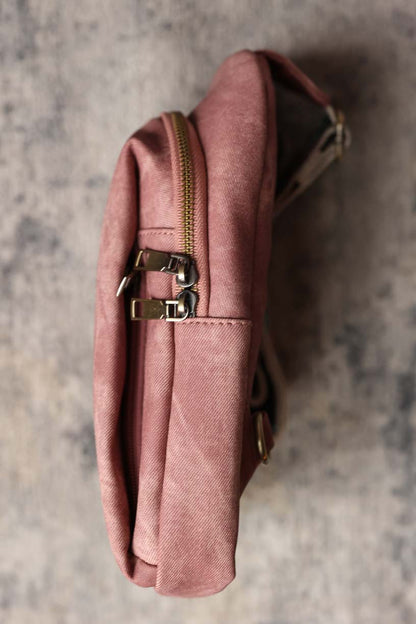 Rose Tan Vintage Crossbody Bag