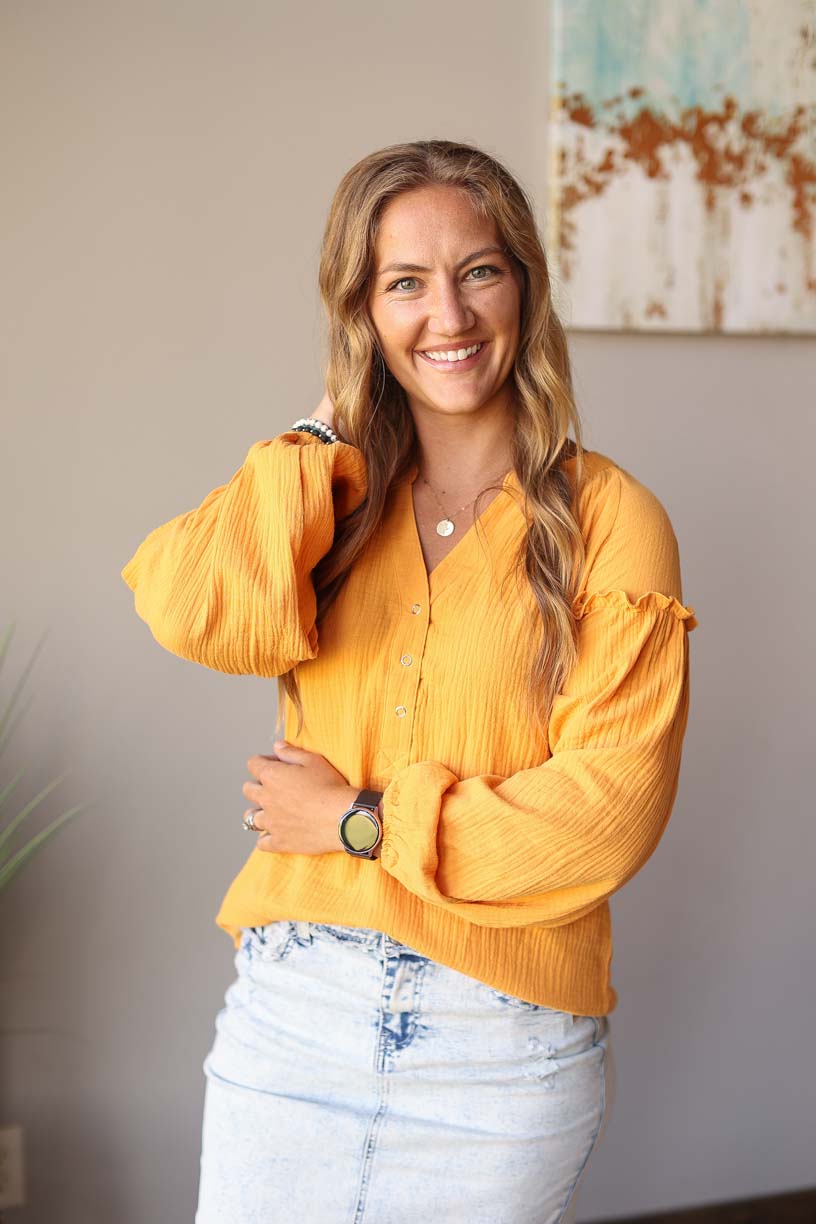 Our Mustard Balloon Long Sleeve Crinkled Top is here to make you look and feel amazing! Made with a soft, gauze-like material, this top is so comfortable and breezy that you’ll feel ready to take on the office or a day out with the girls. Who says fashion can’t be comfortable?