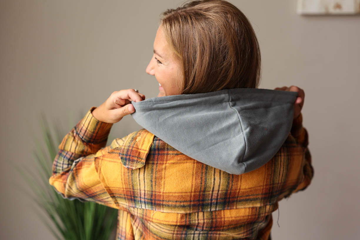 Feel cozy and stylish with the Pumpkin Patch Plaid Fray Jacket! This unique jacket is the perfect way to show off your trendy, edgy style with its mixed casual vibe. Fall Outfits at Classy Closet Women's Boutique Near Me