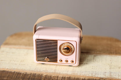 Mini Pink Retro Wireless Bluetooth Speaker 