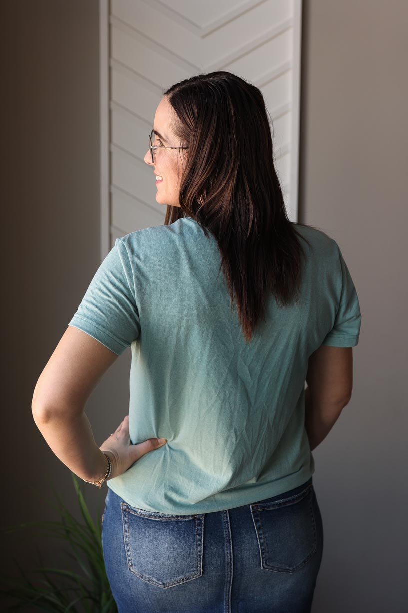 Teal "Mama" Mineral Wash Tee