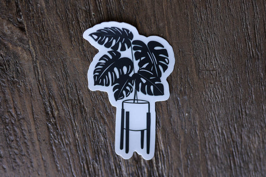 CLEAR Monstera Plant Vinyl Stickers
