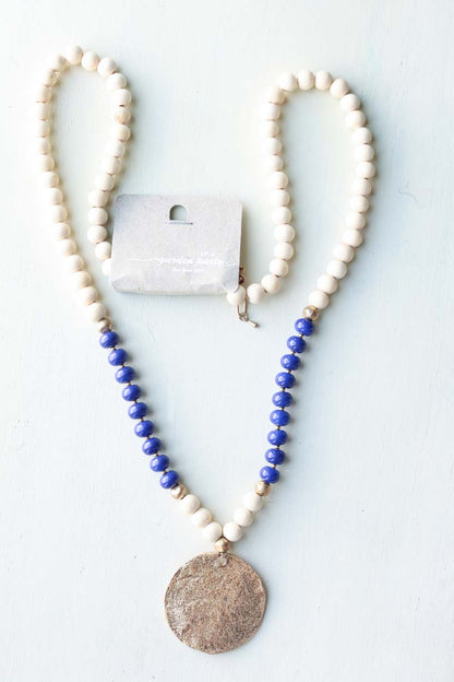 White Royal Gold Long Necklace at Classy Closet WOmen's Modest Boutique Shop