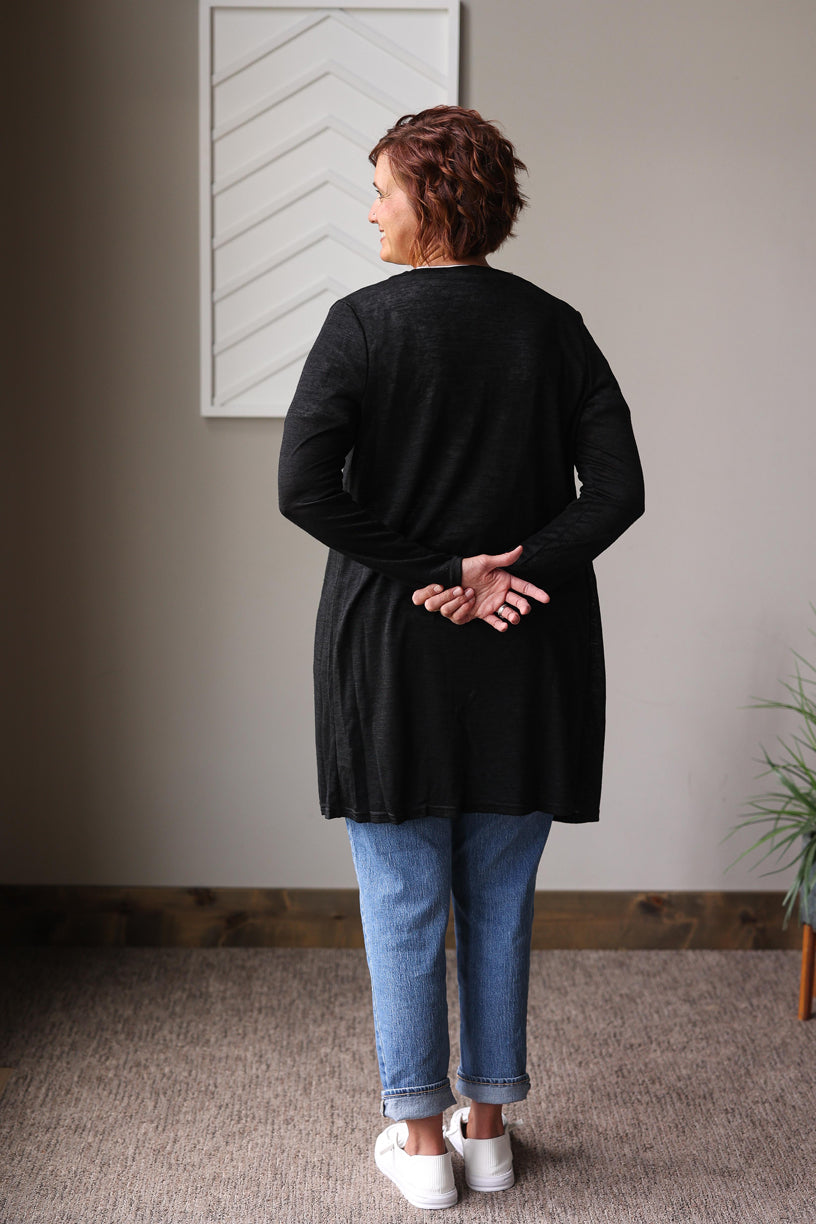 Black Button Cardigan